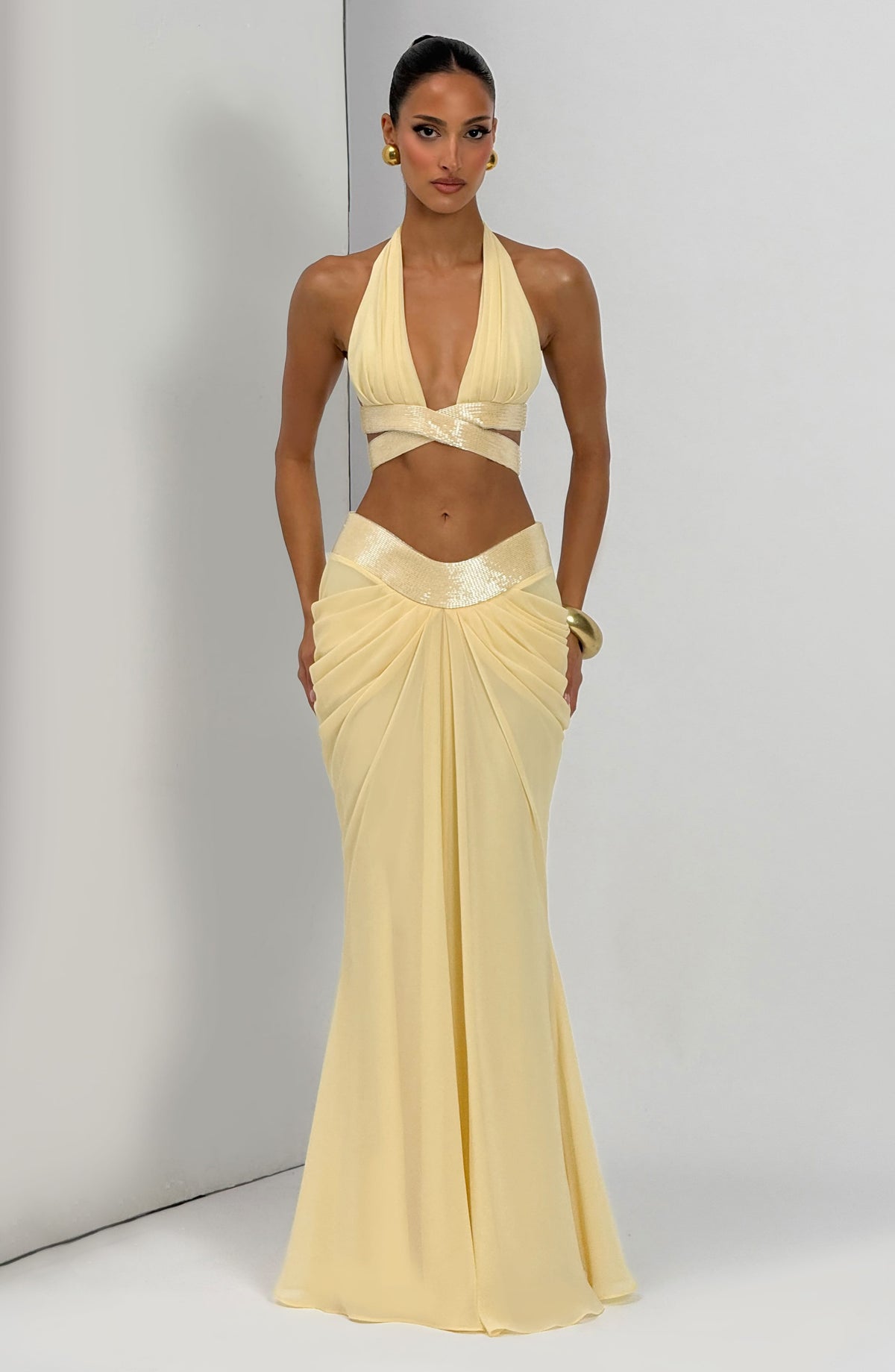 Falda larga Sophie - amarillo limón
