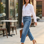Paula - Vaqueros Rectos Cortos Retro para Mujer de Valerina Milano