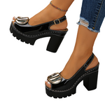 ✨ Sandalias de Tacón con Hebilla y Punta Abierta: Elegantes, Cómodas y Perfectas para Cualquier Ocasión 🌸