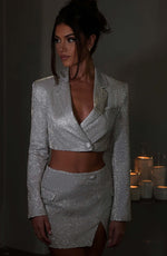 Chaqueta corta Stefania - oro blanco brillante