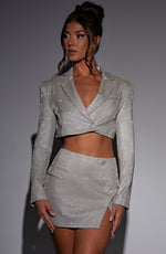 Chaqueta corta Stefania - oro blanco brillante