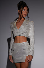 Chaqueta corta Stefania - oro blanco brillante