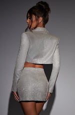 Chaqueta corta Stefania - oro blanco brillante