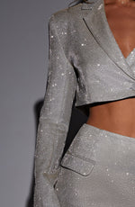 Chaqueta corta Stefania - oro blanco brillante