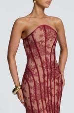 Vestido largo Tamara - burdeos