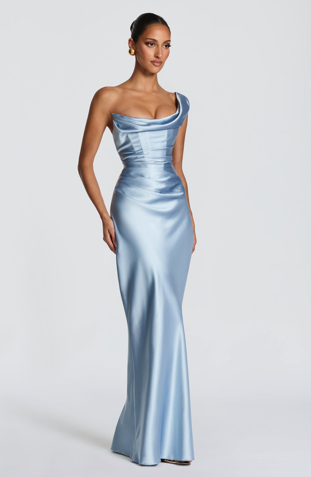 Vestido largo Thalassa - azul glaciar