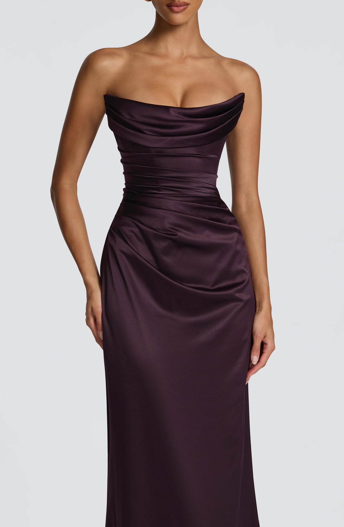 Vestido largo Vessa - ciruela