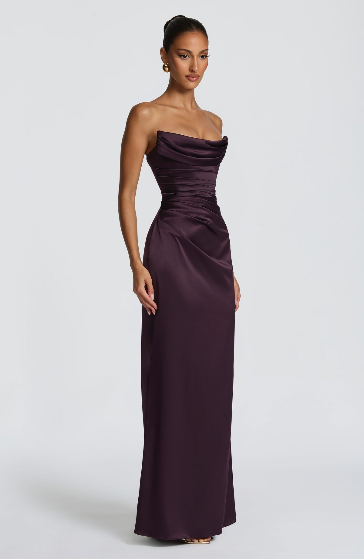 Vestido largo Vessa - ciruela