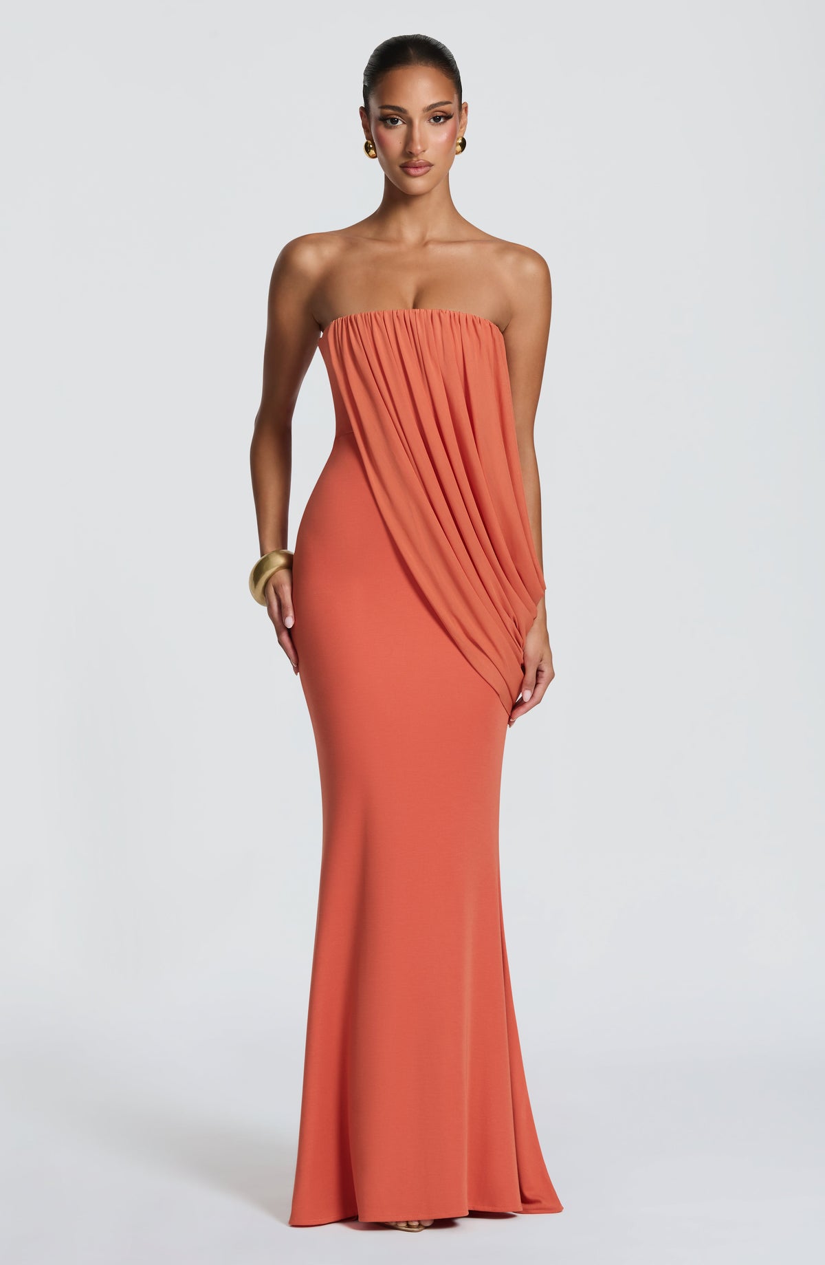 Vestido largo Vienna - naranja quemado