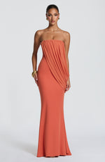 Vestido largo Vienna - naranja quemado