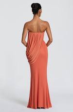 Vestido largo Vienna - naranja quemado