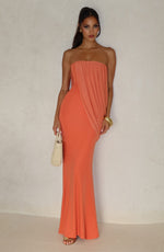 Vestido largo Vienna - naranja quemado