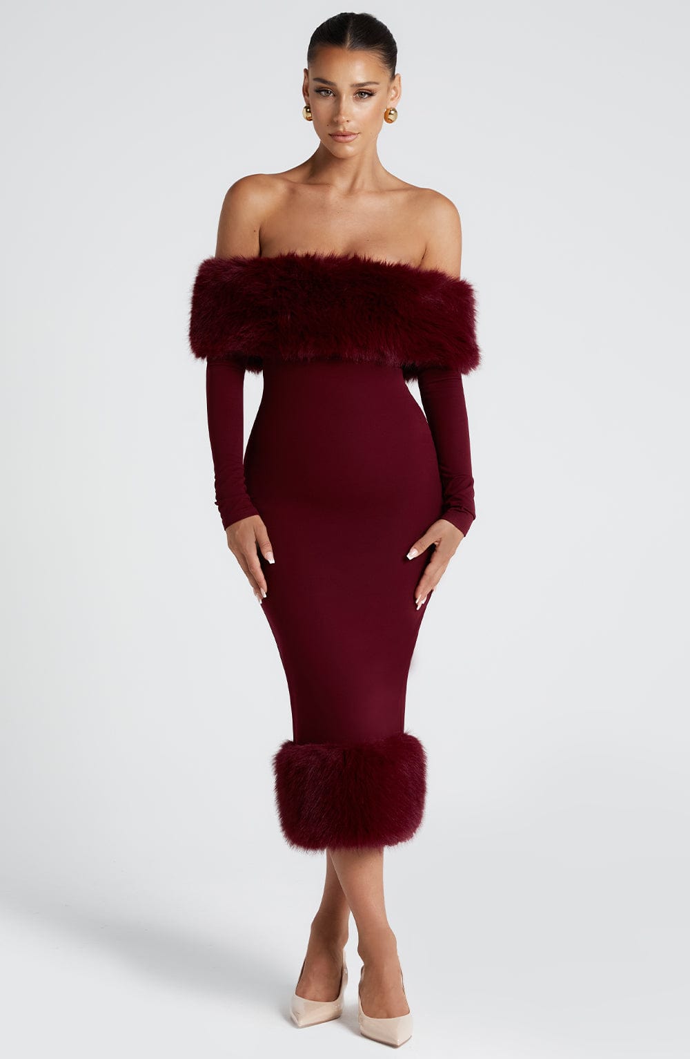 Vestido midi Vittoria - vino