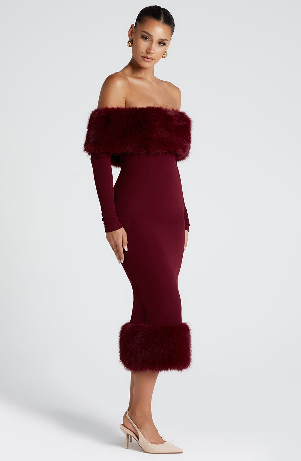 Vestido midi Vittoria - vino