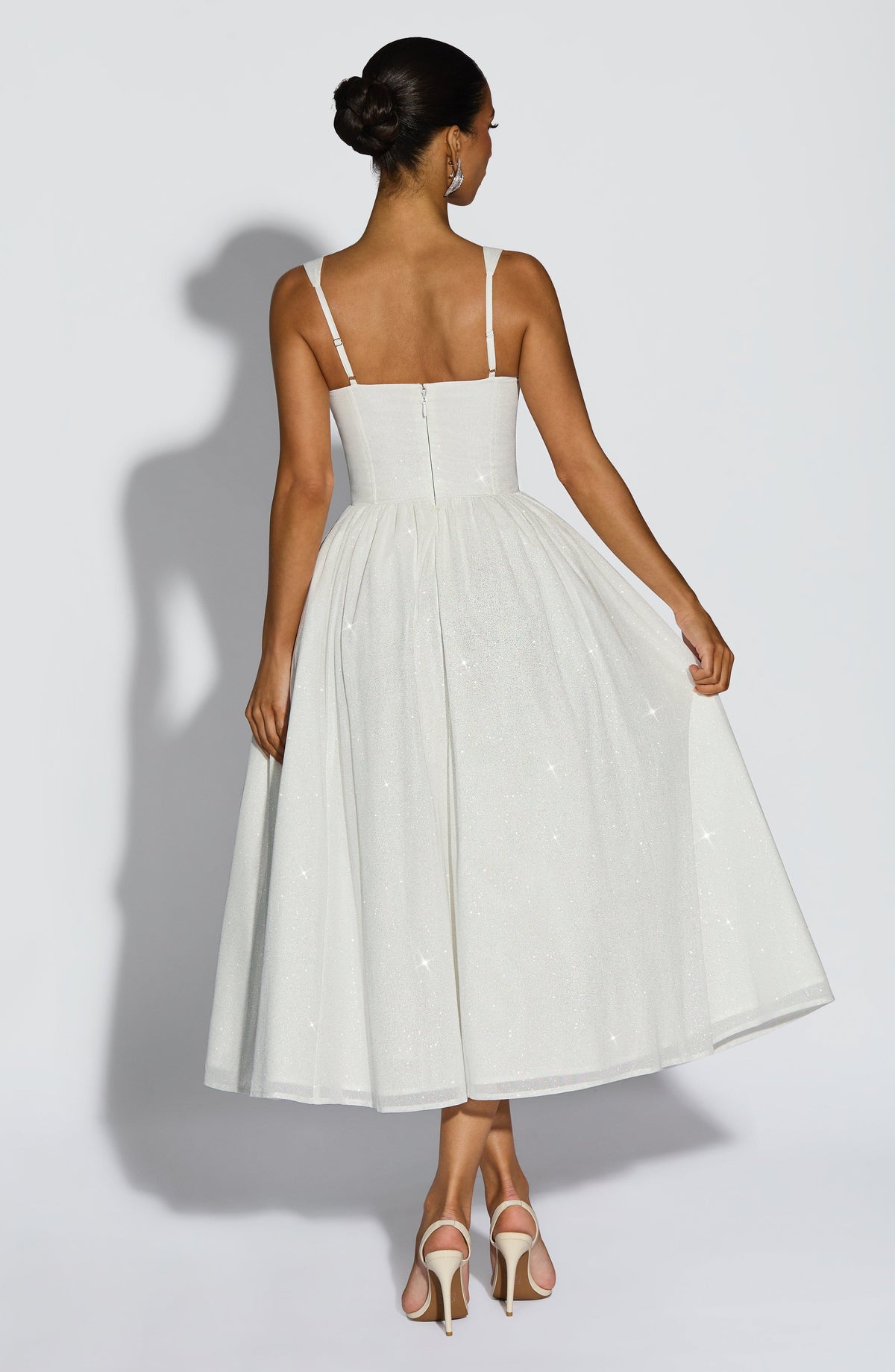 Vestido midi Vivienne - marfil brillante
