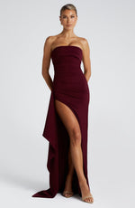 Vestido largo Zafira - rojo cereza lacado