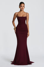 Vestido de gala Zaria - rojo cereza lacado