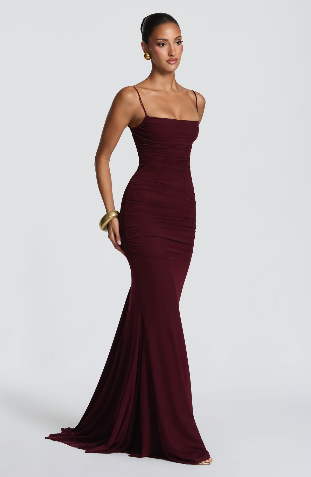 Vestido de gala Zaria - rojo cereza lacado
