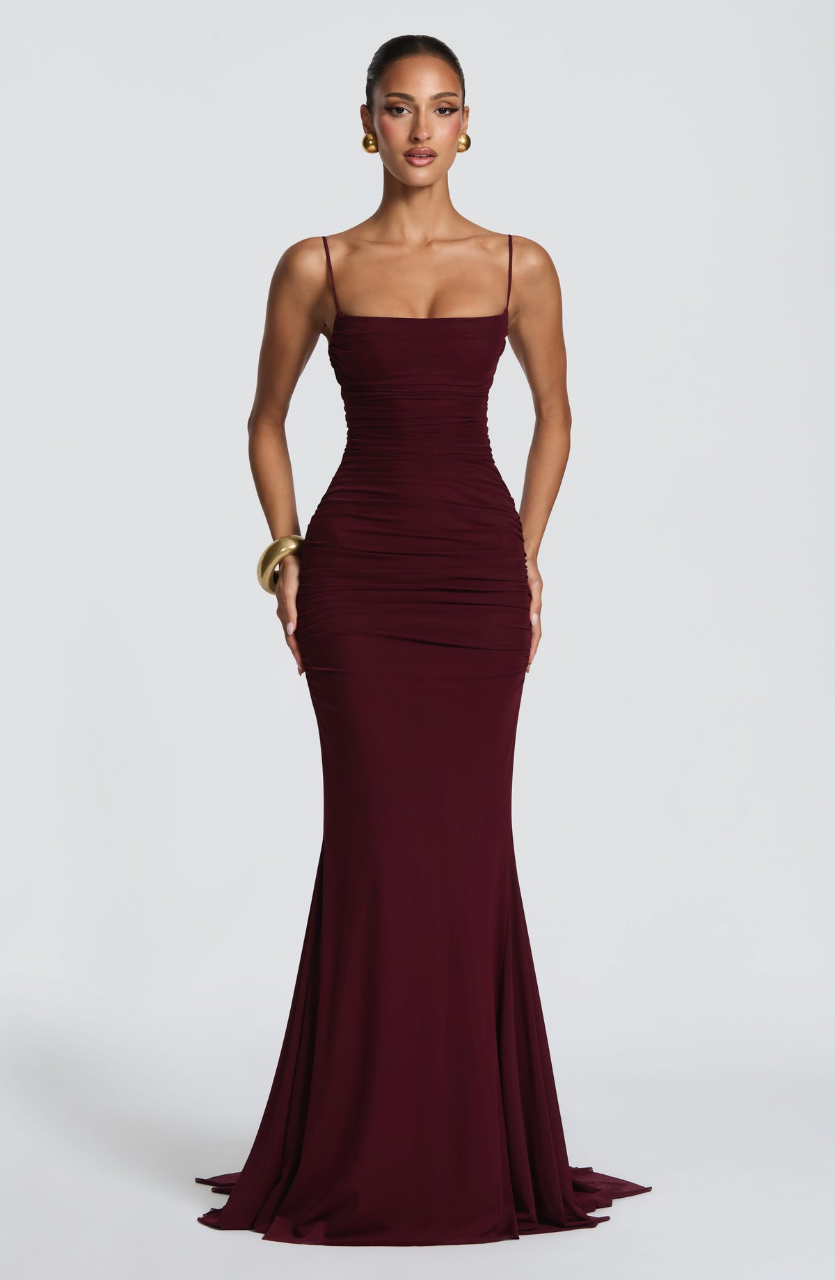 Vestido de gala Zaria - rojo cereza lacado